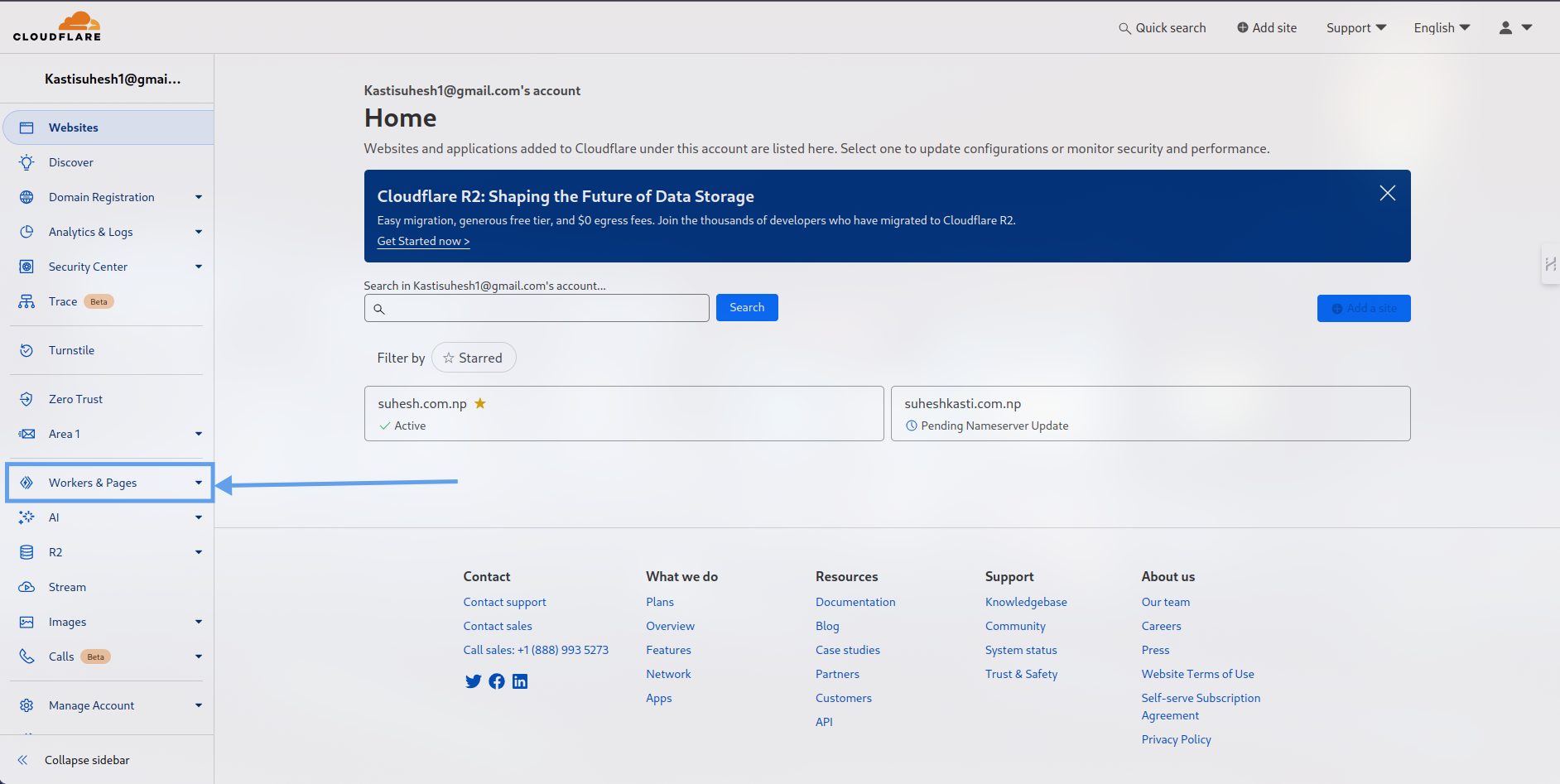 Cloudflare Dashboard